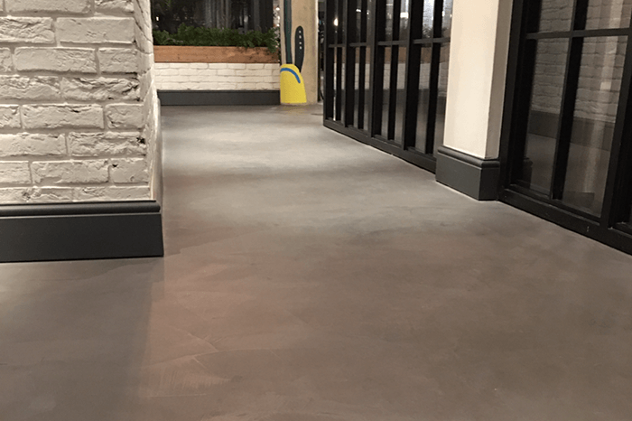 Hoxton Hotel polished concrete flooring in Ardex Pandomo Loft dark grey