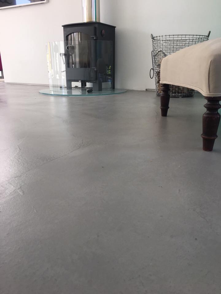 residential Ardex Pandomo Loft polished concrete flooring in mid grey