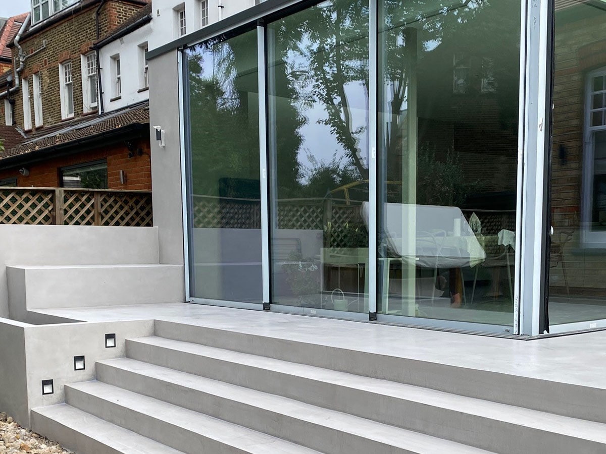 Patio Steps and Planters by Polished Concrete Specialists in Streatham London