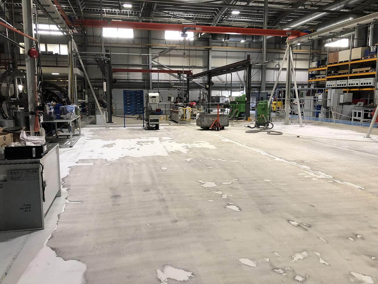 Before Industrial Epoxy Resin Flooring from Polished Concrete Specialists Flowcrete at Flakt Woods Factory