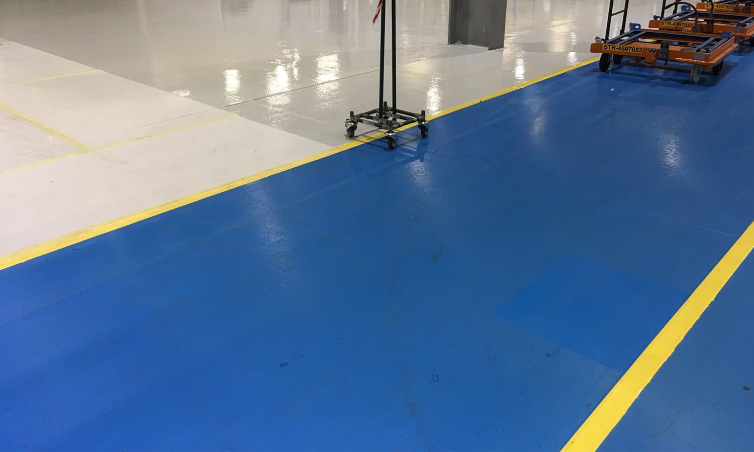 Industrial Epoxy Resin Flooring from Polished Concrete Specialists Flowcrete at Flakt Woods Factory