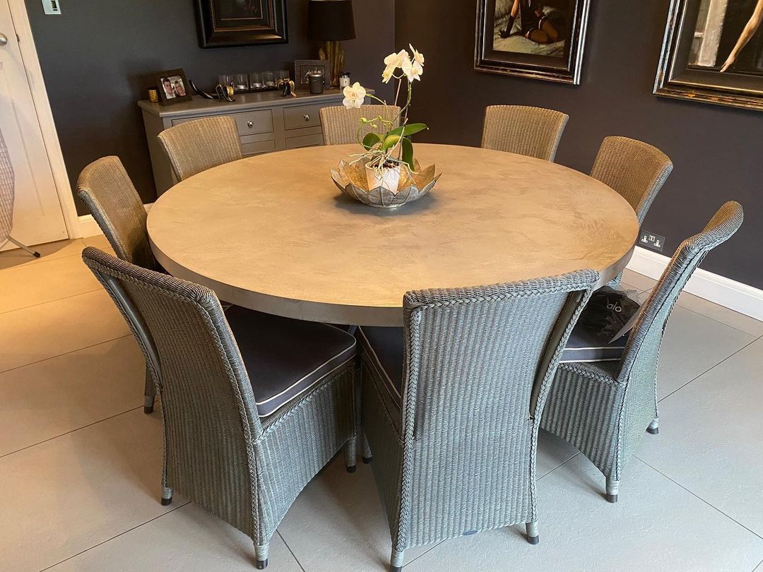 Polished Concrete Effect Table tops round dining table