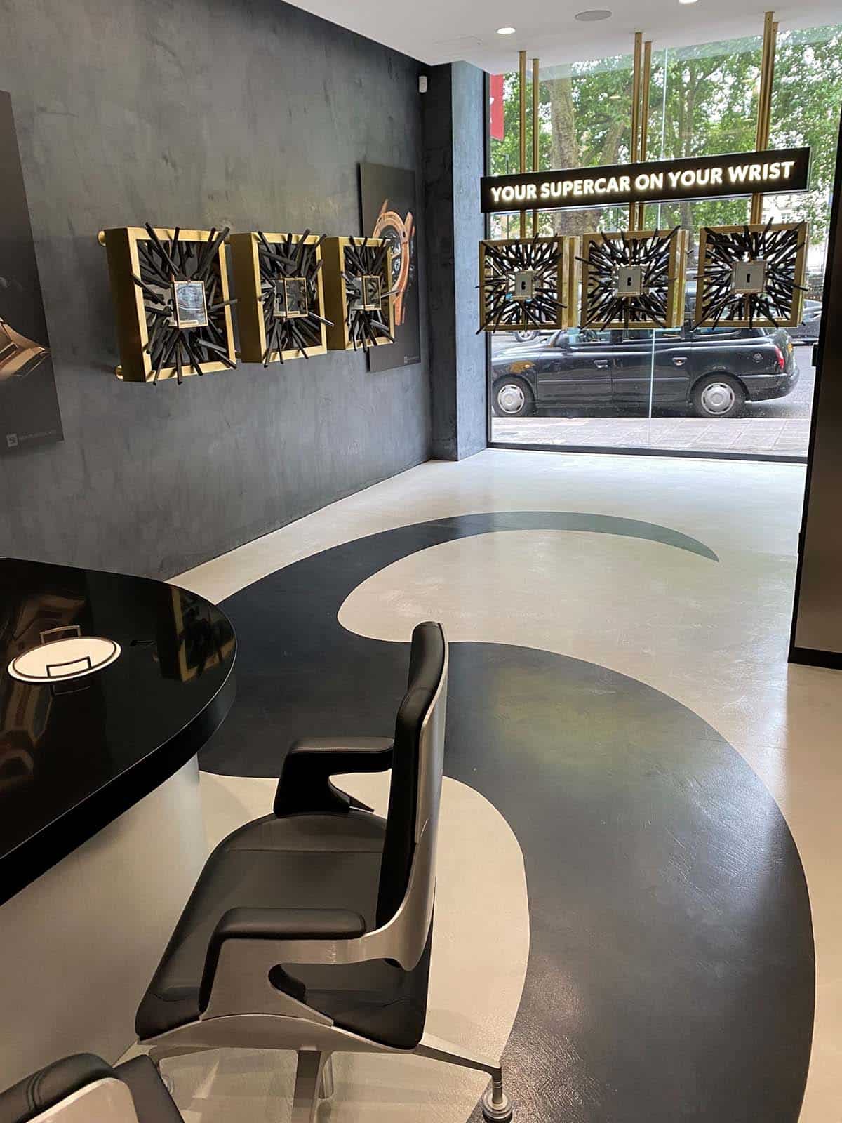 Polished Concrete floors at Senturion Key London Showroom by Polished Concrete Specialists